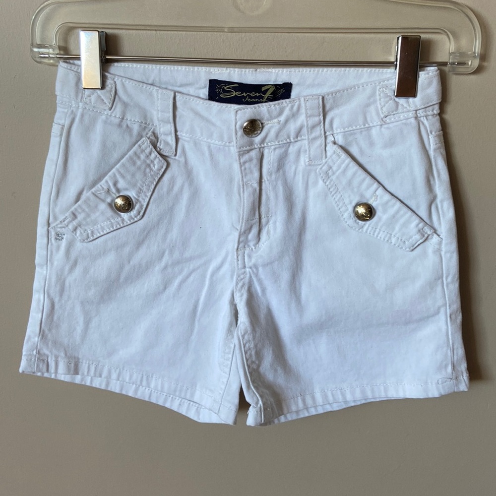 seven7 white denim / jean shorts